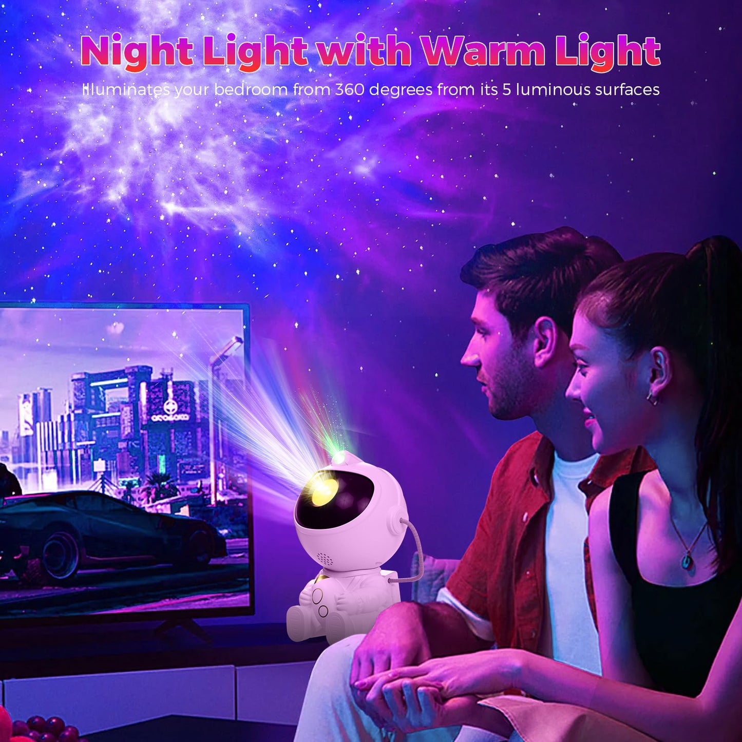 Astronaut Star Projector Night Light with Remote