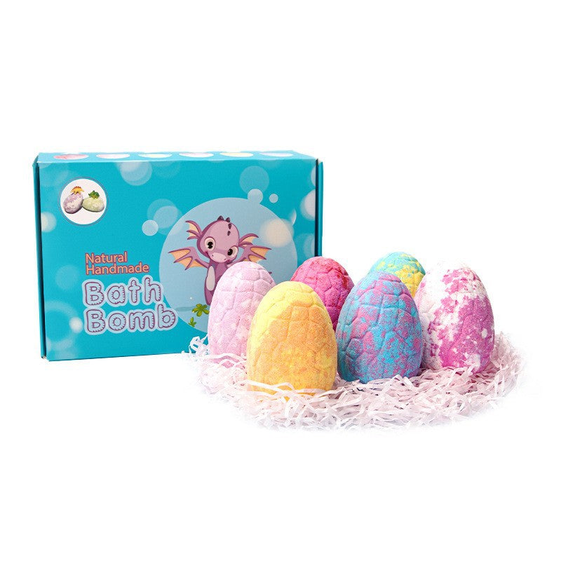 Six-piece dinosaur surprise toy bath bomb set