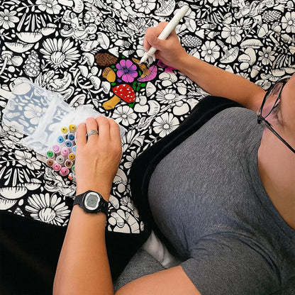 Giant Velvet Coloring Blanket for Kids — Reusable, Washable Markers Included