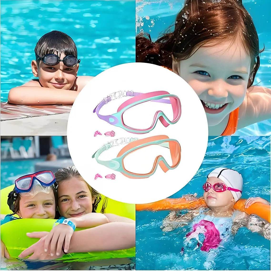 Splash Pro Kids Swim Goggles with Built-In Earplugs