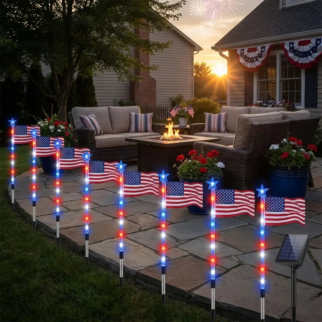 American Flag Solar Lights (8-Pack) — America 250 Edition