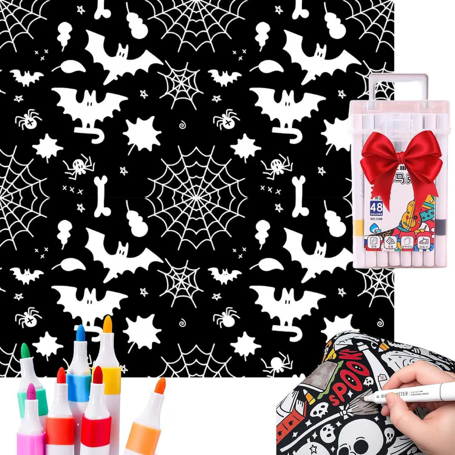 Giant Velvet Coloring Blanket for Kids — Reusable, Washable Markers Included
