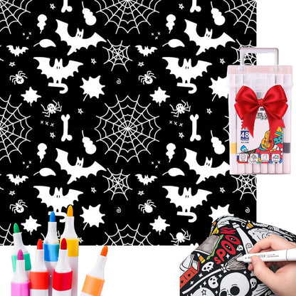 Giant Velvet Coloring Blanket for Kids — Reusable, Washable Markers Included