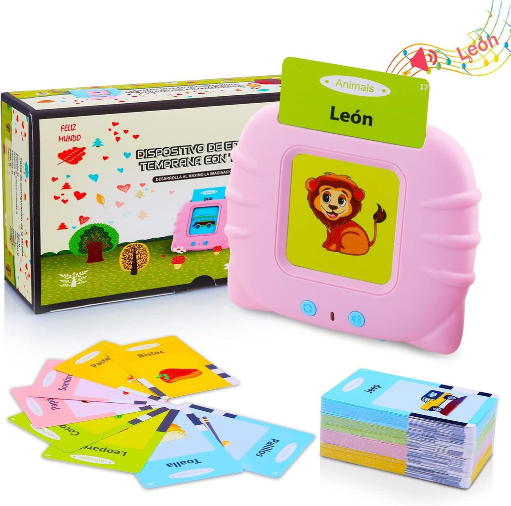 Bilingual Talking Flash Card Machine — 112 Audio Cards for Preschool Learning (English & Spanish)