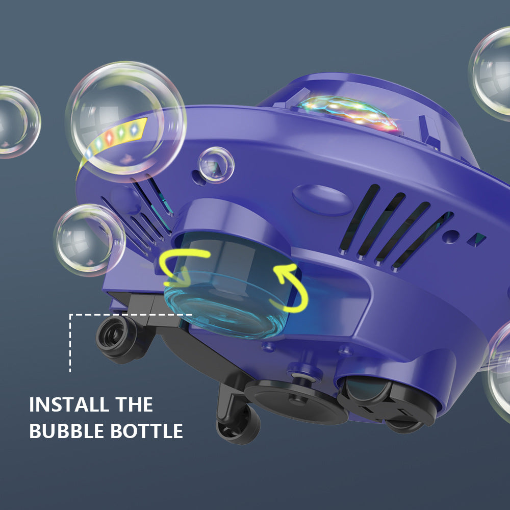 UFO bubble machine with rotating light