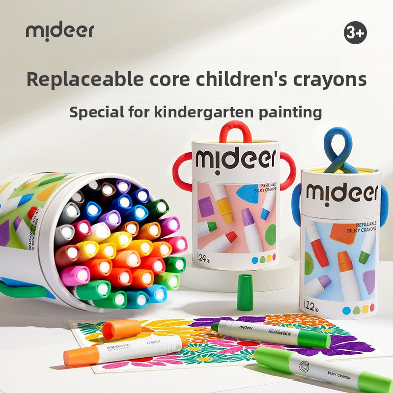 Washable Silky Crayons for Kids — Quick-Dry & Mess-Free (12 & 24 Count)