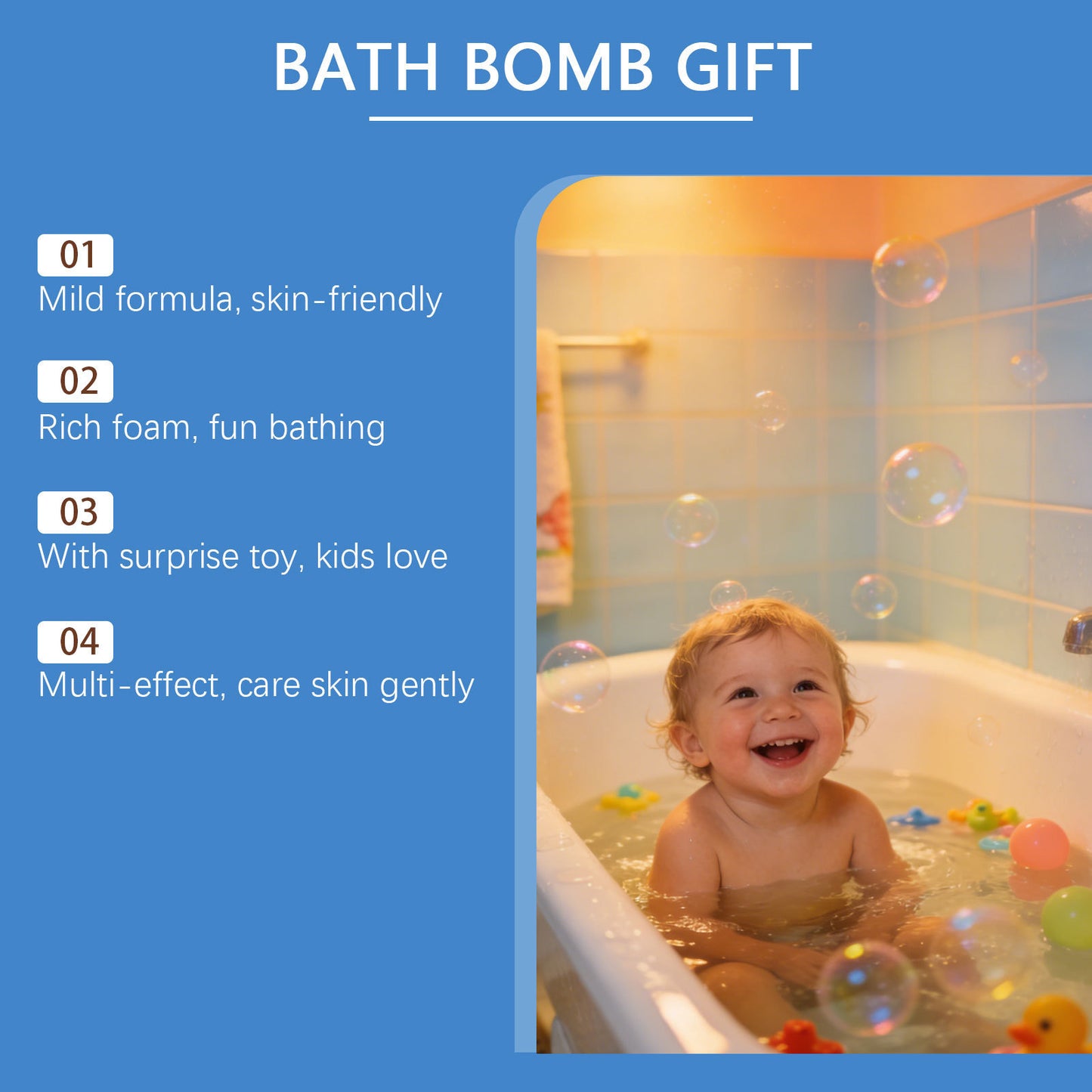 Kids Bubble Bath Bombs with Surprise Toys — Ocean-Themed Bath Time Set