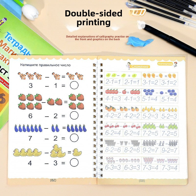 Groove Handwriting Practice Books for Kids — Reusable Tracing Workbooks (4-Pack + Pens)