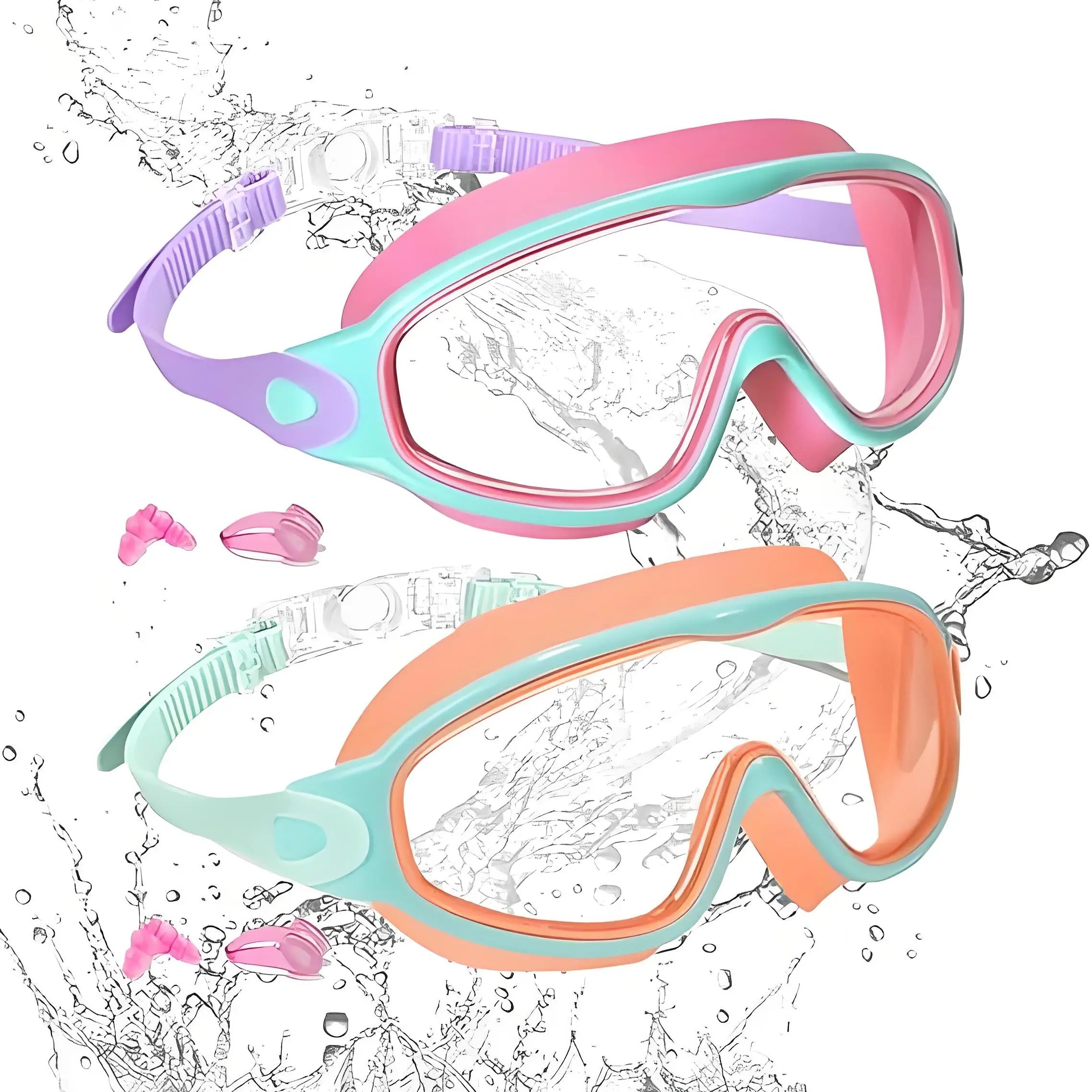 Splash Pro Kids Swim Goggles with Built-In Earplugs