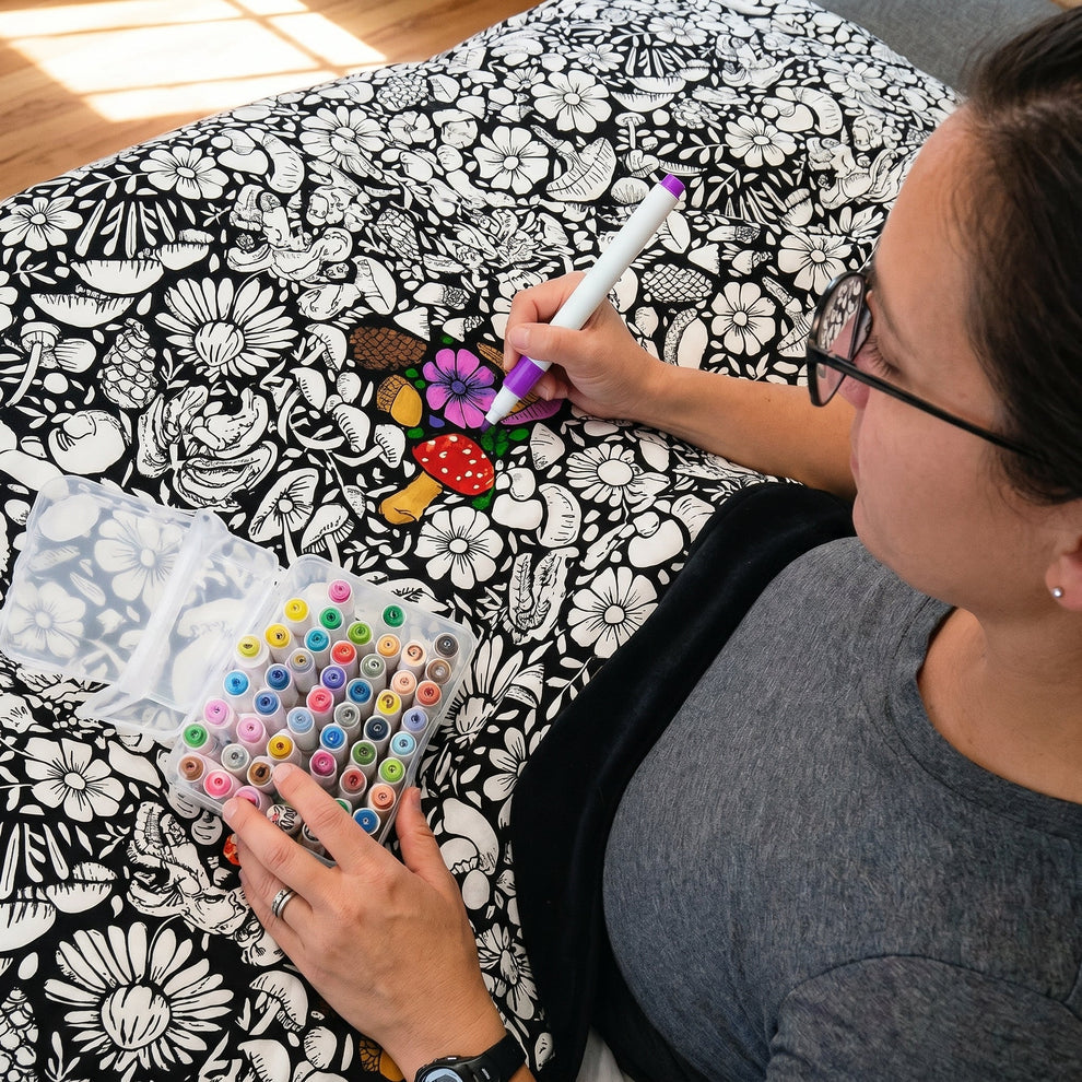Giant Velvet Coloring Blanket — Free Washable Markers Included
