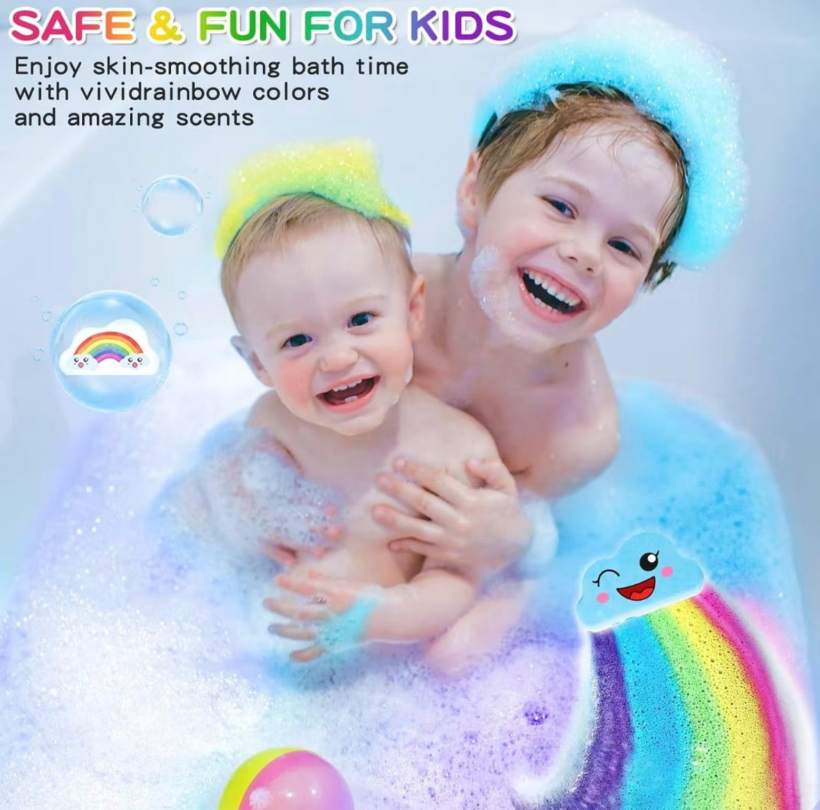 Rainbow Cloud Bath Salt Ball