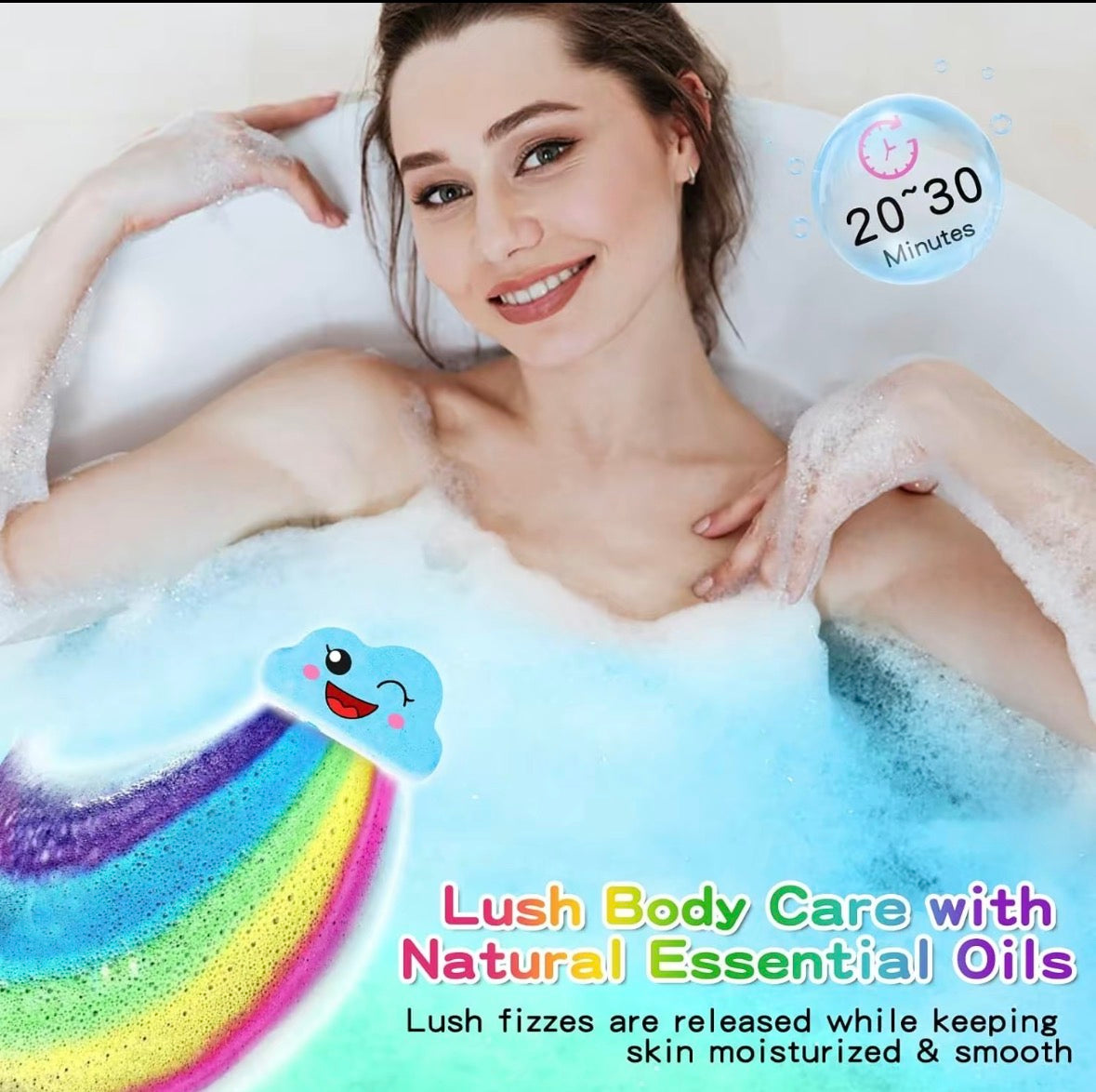 Rainbow Cloud Bath Salt Ball