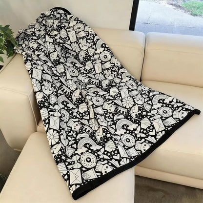 Giant Velvet Coloring Blanket for Kids — Reusable, Washable Markers Included