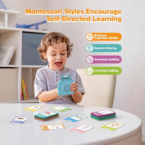 Bilingual Talking Flash Card Machine — 112 Audio Cards for Preschool Learning (English & Spanish)