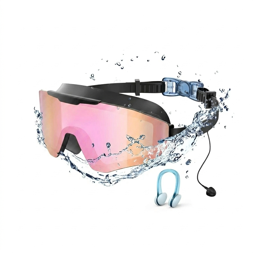 Anti-fog goggles for children - UV protection, full coverage lenses with waterproof earplugs and nose clips