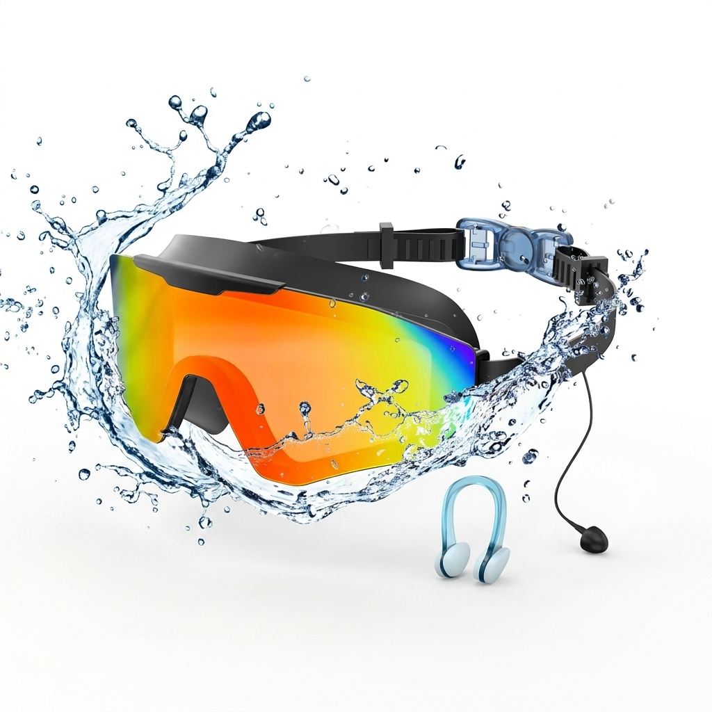 Anti-fog goggles for children - UV protection, full coverage lenses with waterproof earplugs and nose clips