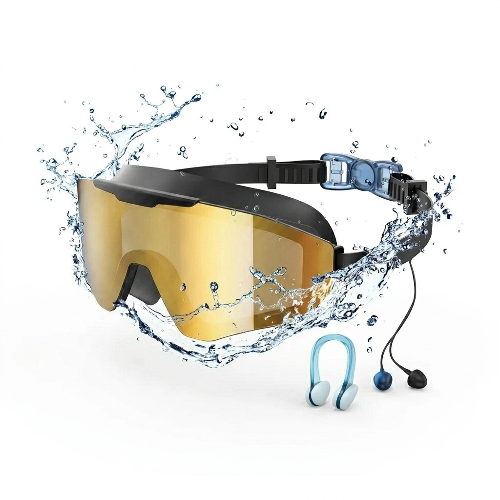Anti-fog goggles for children - UV protection, full coverage lenses with waterproof earplugs and nose clips