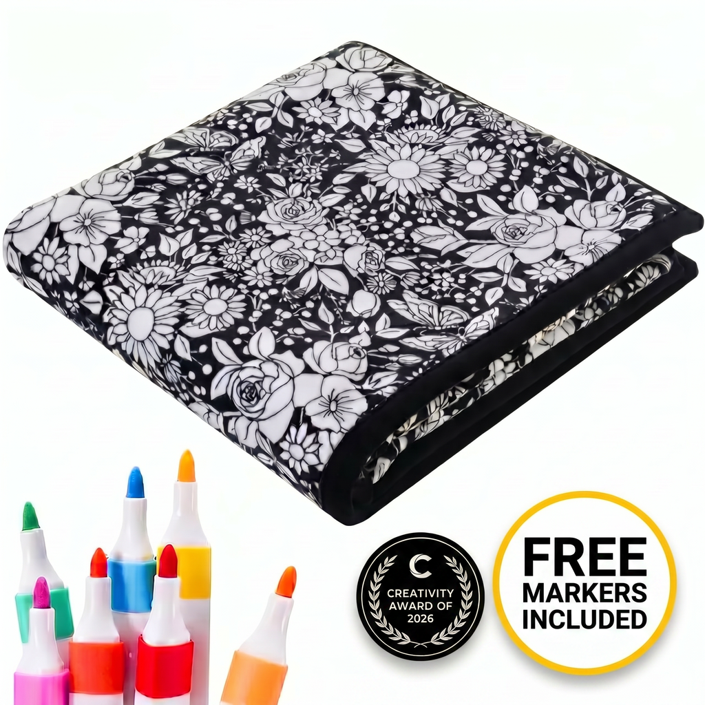 Giant Velvet Coloring Blanket — Free Washable Markers Included